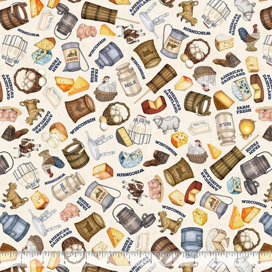 All Wisconsin Shop Hop 2600 31779E Light Cream One Yard