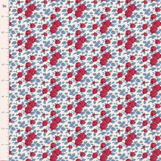 Tilda Village Life 100694 Margot Burgundy One Yard