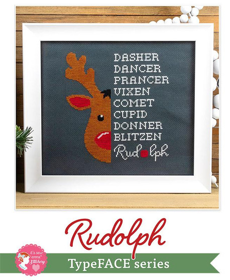 Rudolph TypeFACE series Cross Stitch Pattern