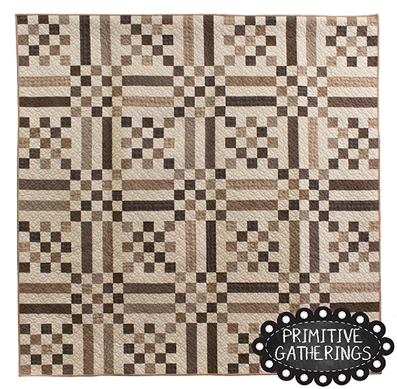 Taupe Primitive Picnic Quilt DOWNLOAD