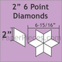 2" 6 Point Diamonds Small Pack 75pcs.