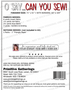 O Say....Can You Sew! PRI-896 Pattern Only W