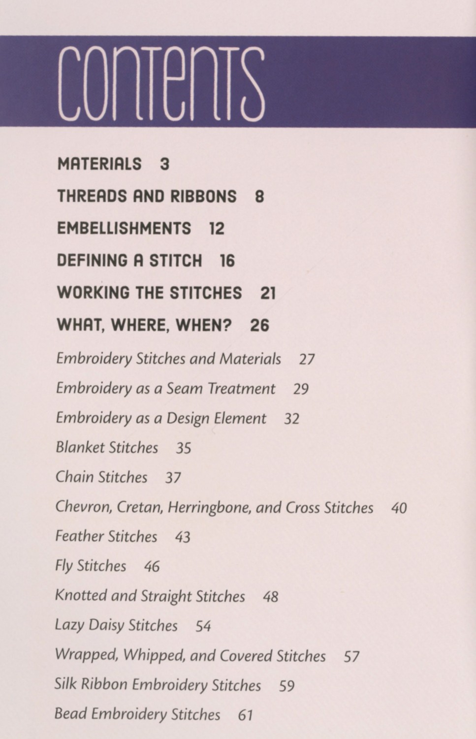 Embroidery Stitching Handy Pocket Guide