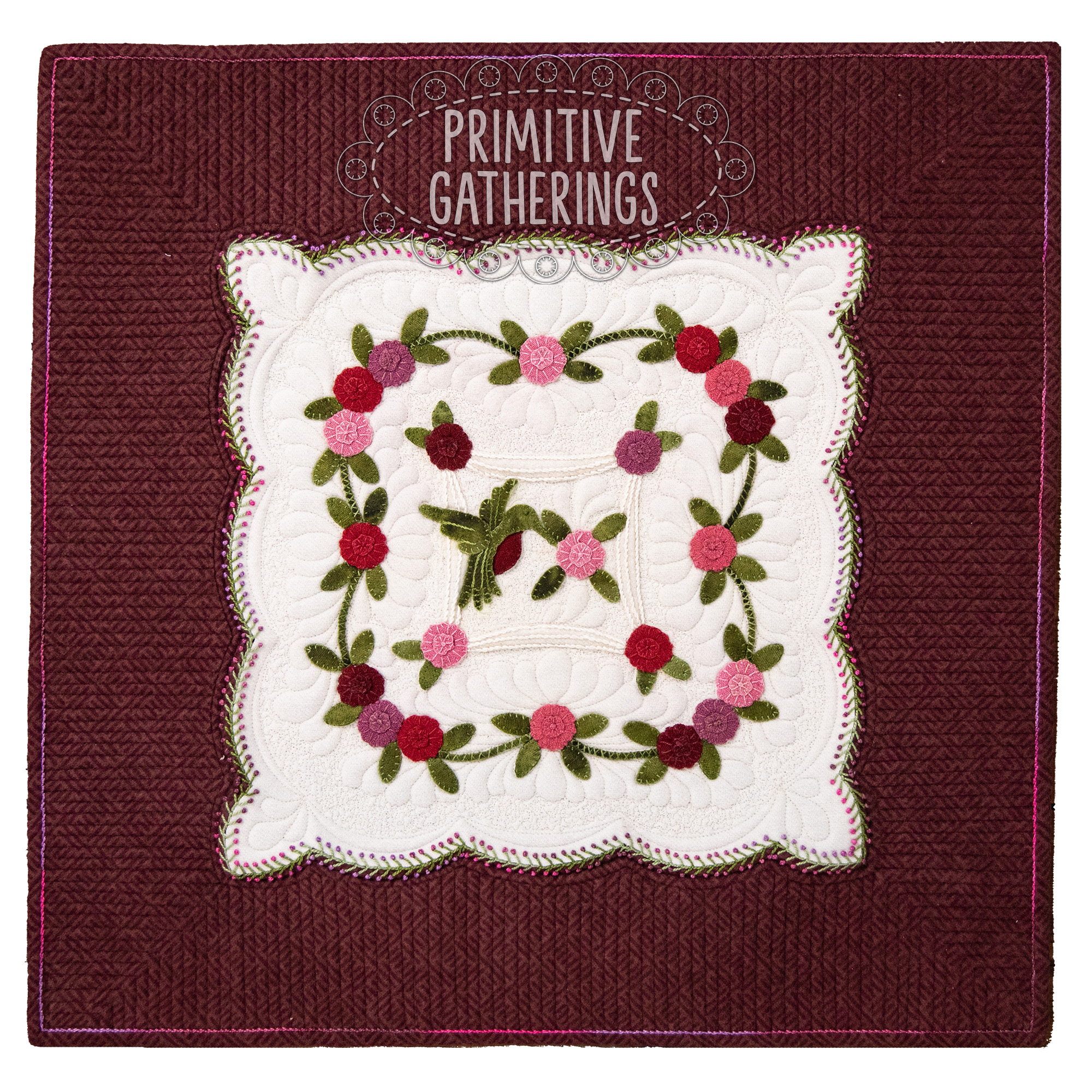 Monthly Minis QAL Quilt #24 Theresa PRI-2223 DOWNLOAD - Primitive Monthly Minis QAL Quilt #24 Theresa PRI-2223 DOWNLOAD - Primitive