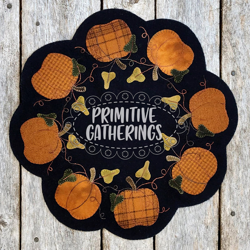Pumpkin Table Mat Pattern PRI-164 - Primitive Gatherings Quilt Shop