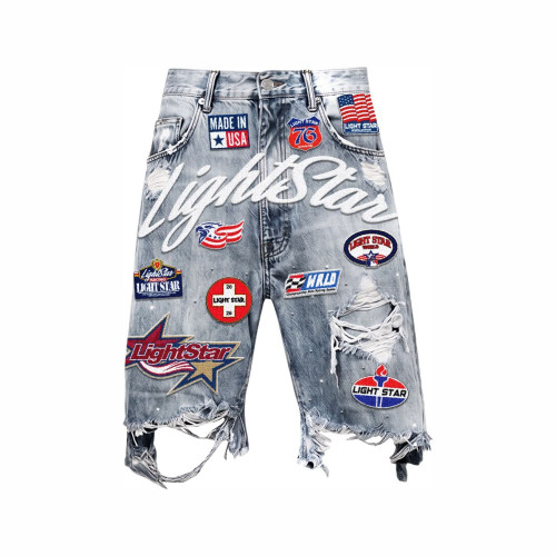 Lightstar Denim Wash Embroidery Shorts