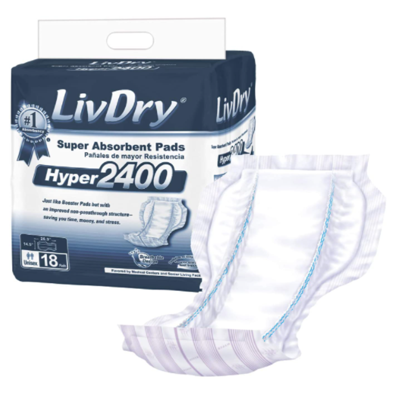 Large shaped incontinence pads