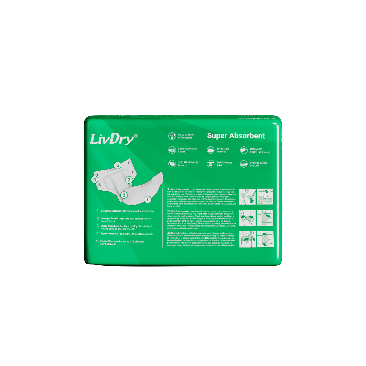 LivDry XL Incontinence Underwear Overnight Super X-Large Sealed