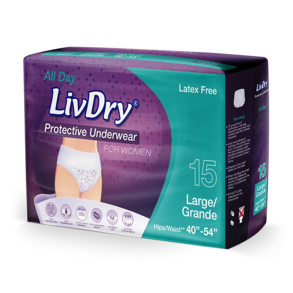 LivDry Premium Protective Underwear for Adult Incontinence