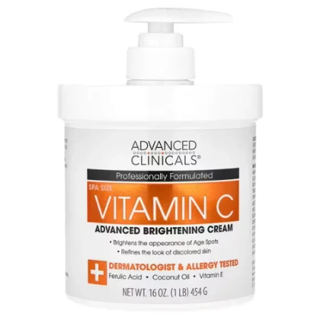 Advanced Clinicals Vitamin C Advanced Brightening Cream 454 g