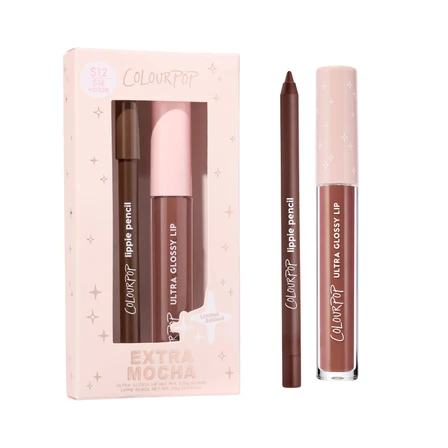 ColourPOP Extra mocha lip gloss + lip pencil