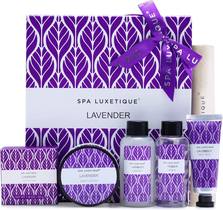 Spa Luxetique Coffret de Bain, 6 Pièces, Parfum de Lavande