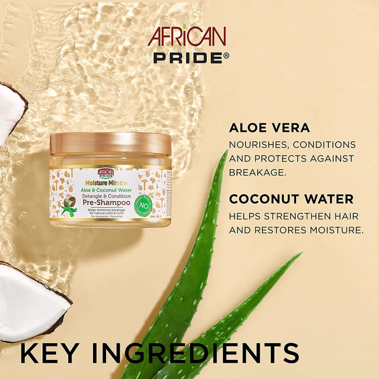 African Pride - Pre Poo - Moisture miracle - Aloe et Coconut