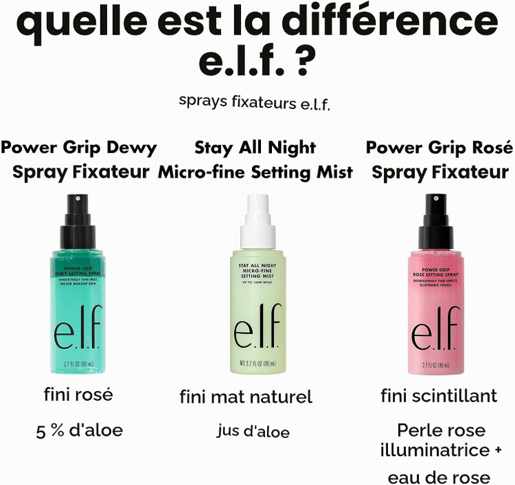 ELF Power grip Rose setting spray