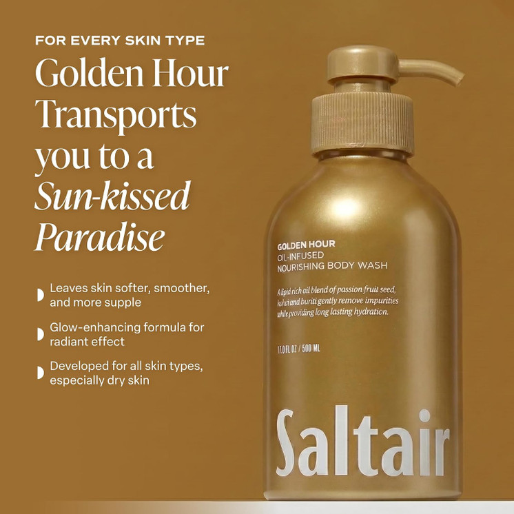 Saltair Golden Hour Oil infused nourishing body wash