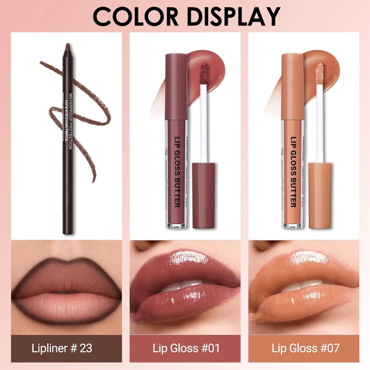 Combo levres nude - 2 lipstick + lip liner