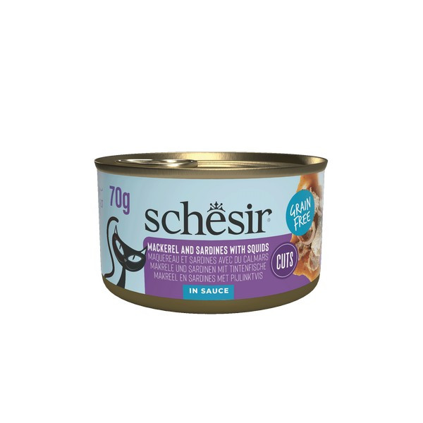 Schesir Grill Wholefood Cat Can Mackerel and Sardines with Squid 70g