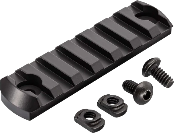 9 Slot Picatinny Rail Section Aluminum Black For MLOK Mount System