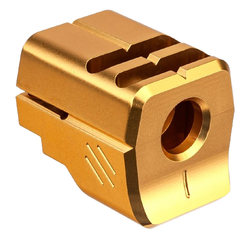 Trybe Universal Double Port 9mm Full Size Compensator - Gold Trybe Universal Double Port 9mm Full Size Compensator - Gold