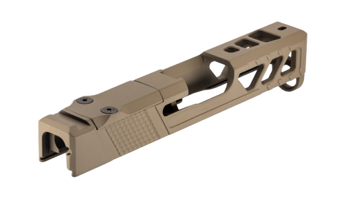 Trybe Pistol Slide for Glock 4343X Version 2 - FDE Trybe Pistol Slide for Glock 4343X Version 2 - FDE