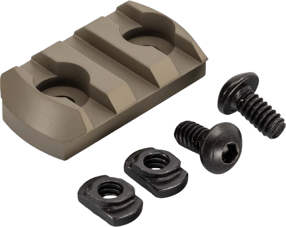 HUNTVP 3-Slot 1.25" M-LOK Aluminum Picatinny/Weaver Rail Section – Black