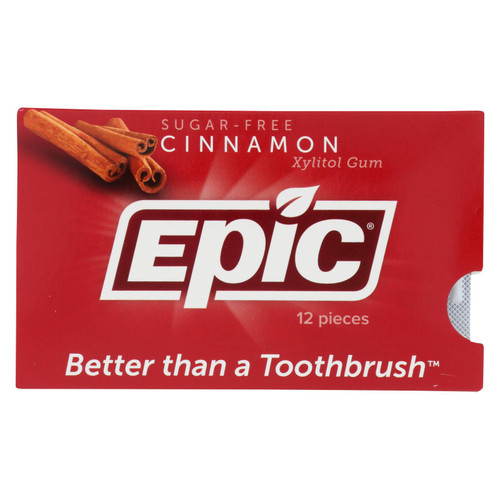 Epic Dental - Xylitol Gum - Cinnamon - Case Of 12 - 12 Pack
