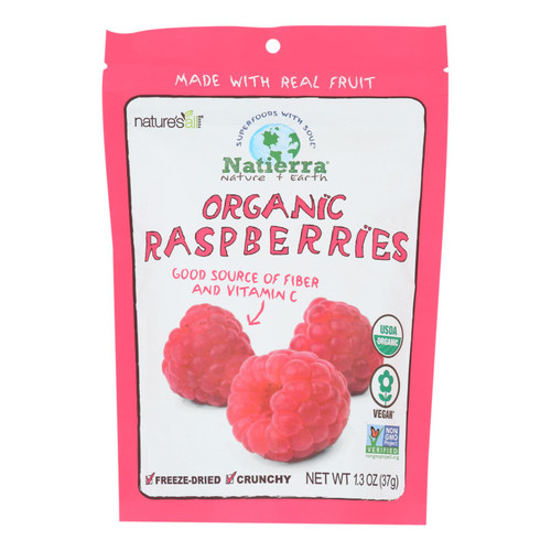 Natierra Freeze Dried - Raspberries - Case Of 12 - 1.3 Oz.