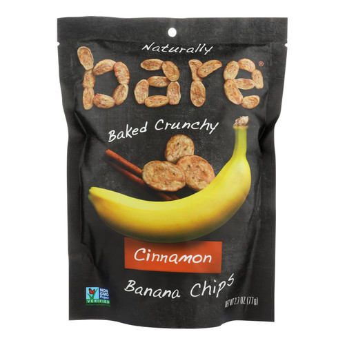 Bare Fruit Banana Chip - Cinnamon - Case Of 12 - 2.7 Oz.