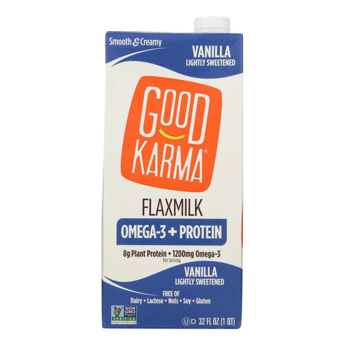 Good Karma Flax Milk - Protein - Vanilla - Case Of 6 - 32 Fl Oz - 2204600