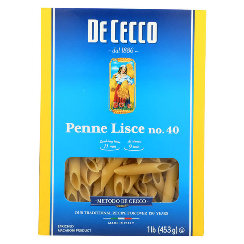 De Cecco Pasta - Pasta - Penne Lisce - Case Of 12 - 16 Oz