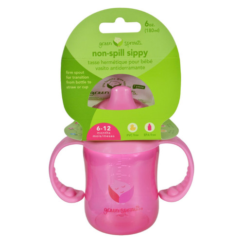Green Sprouts Sippy Cup - Non Spill Pink - 1 ct