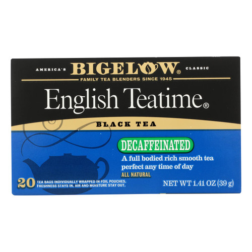 Bigelow Tea English Teatime Decaffeinated Black Tea - Case Of 6 - 20 Bags - HG0789339