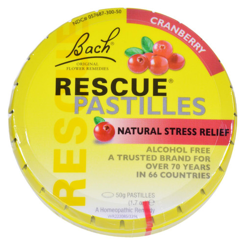 Bach Rescue Remedy Pastilles - Cranberry - 50 Grm - Case Of 12