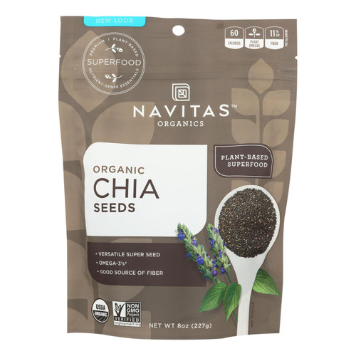 Navitas Naturals Chia Seeds - Organic - Raw - 8 Oz - Case Of 12 - HG1273663