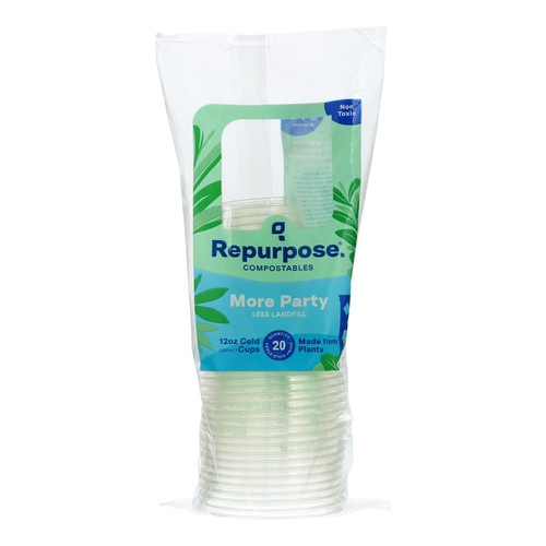 Repurpose Clear Compostable Cups - Case Of 12 - 20 Count - HG1445790