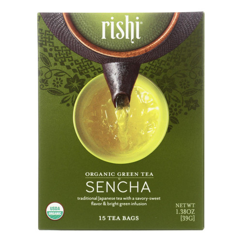 Rishi Organic Green Tea - Sencha - Case Of 6 - 15 Bags - HG1608447