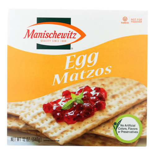 Manischewitz - Egg Matzo - Case Of 12 - 12 Oz. - HG1538024