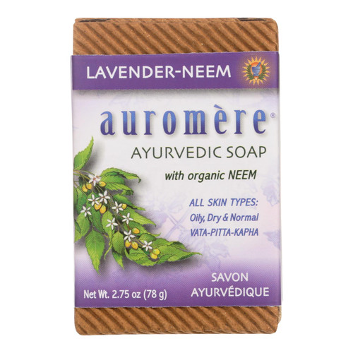 Auromere Bar Soap - Ayurvedic Lavender Neem - 2.75 Oz