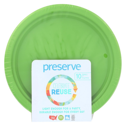 Preserve Small Reusable Plates - Apple Green - 10 Pack - 7 in