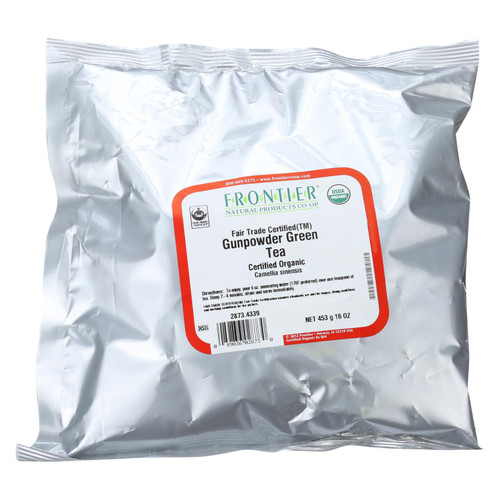 Frontier Herb Tea Organic Fair Trade Certified Green Gunpowder - Single Bulk Item - 1lb