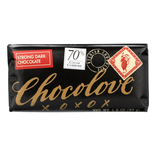 Chocolove Xoxox - Premium Chocolate Bar - Dark Chocolate - Strong - Mini - 1.3 Oz Bars - Case Of 12