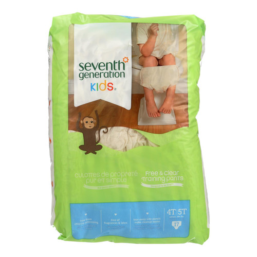 Seventh Generation Free and Clear Training Pants - 4T - 5T - Case of 4 - 17 Count