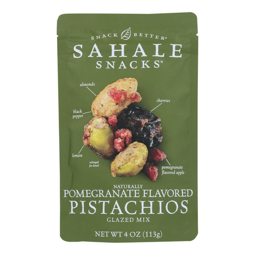 Sahale Snacks Premium Blend Pistachio - Pomegranate - Case of 6 - 4 oz.