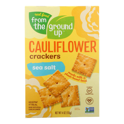 From The Ground Up - Cauliflower Crackers - Original - Case of 6 - 4 oz.
