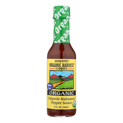 Organic Harvest Pepper Sauce - Chipotle Habanero - Case of 12 - 5 oz.