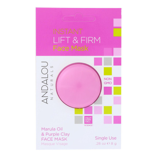 andalou Naturals Instant Lift & Firm Face Mask - Marula Oil & French Clay - Case of 6 - 0.28 oz