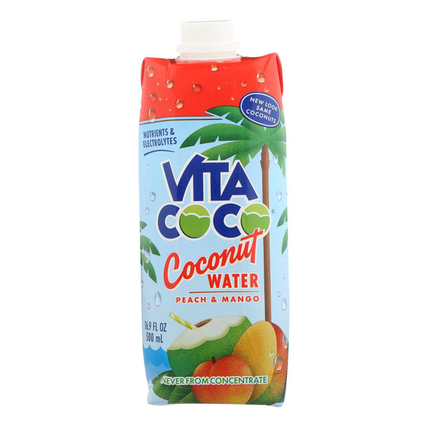 Vita Coco Coconut Water - Peach And Mango - Case Of 12 - 500 Ml