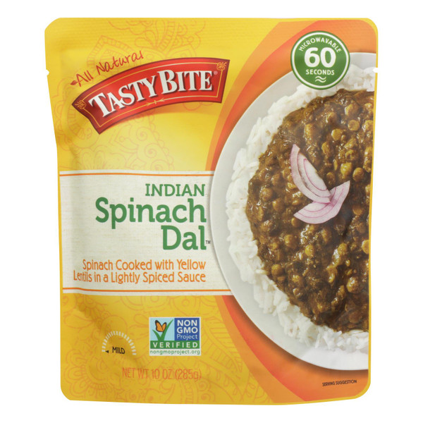 Tasty Bite Entree - Indian Cuisine - Spinach Dal - Indian - 10 Oz - Case Of 6