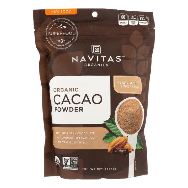Navitas Naturals Cacao Powder - Organic - Raw - 16 Oz - Case Of 6