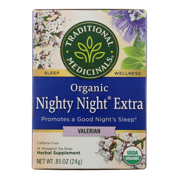 Traditional Medicinals Organic Herbal Tea - Nighty Night Valerian - Case Of 6 - 16 Bags - HG1101336